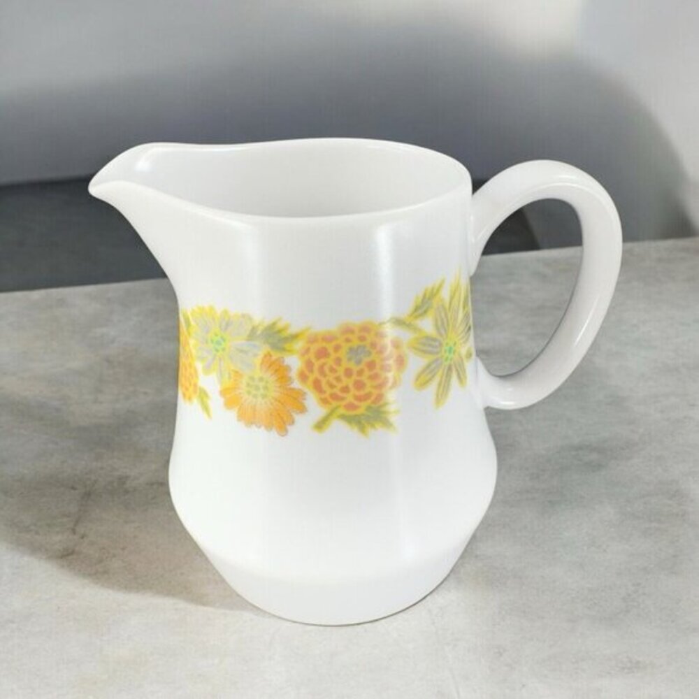Noritake PROGRESSION Porcelain Small Pitcher Creamer Sunny Side Japan Vintage